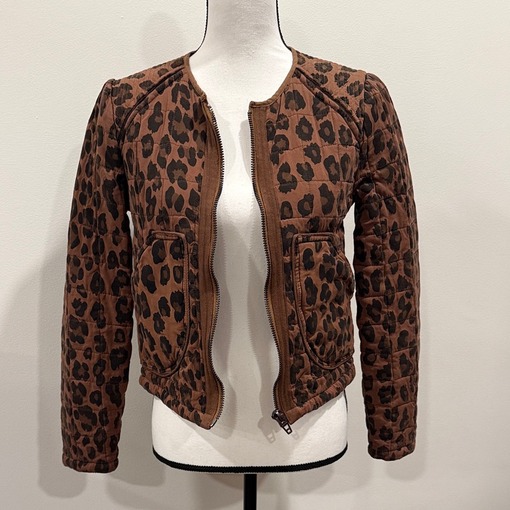 Blank NYC Leopard Print Brown Jacket Size XS